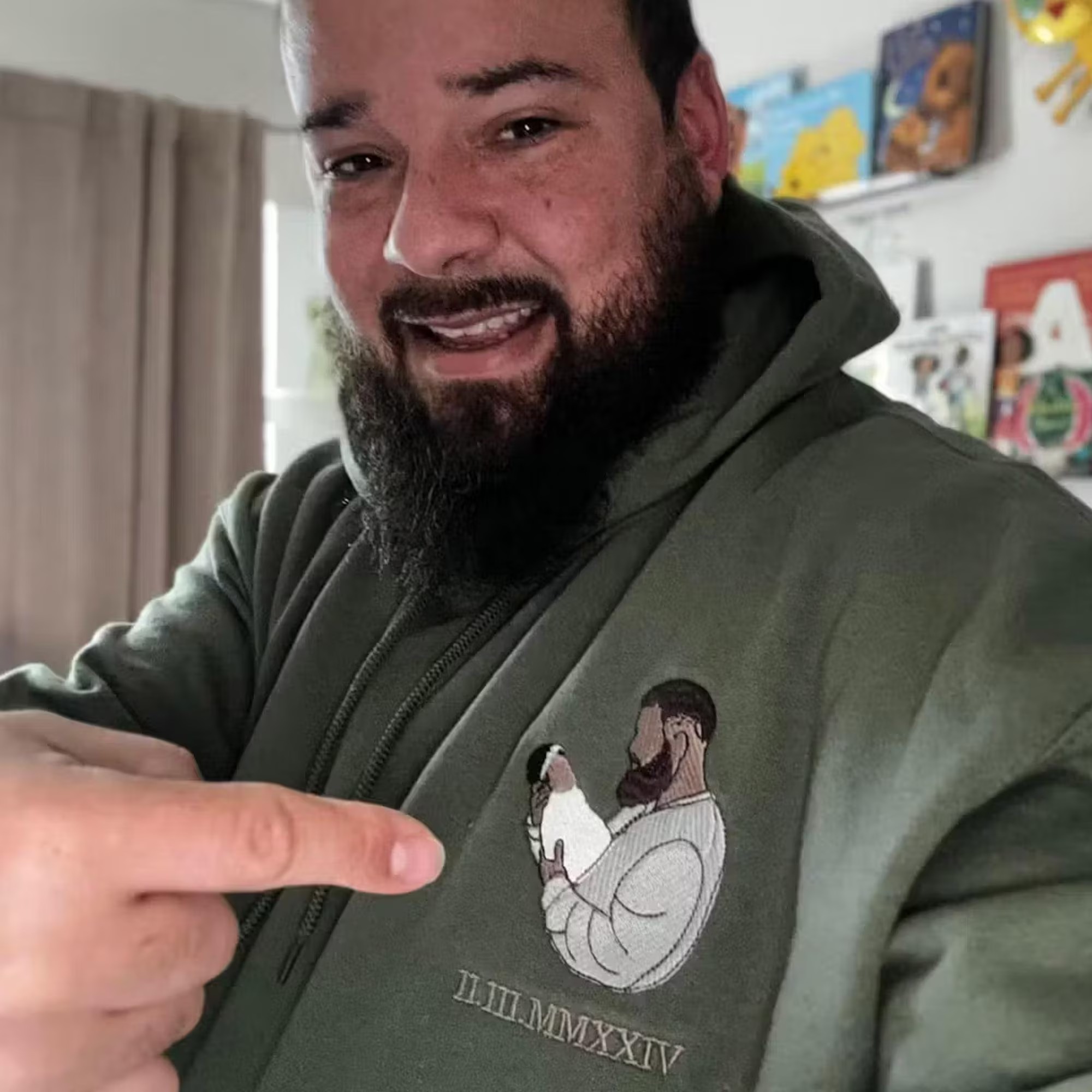 Custom Embroidered Portrait Hoodie, Personalized Family Photo Gift