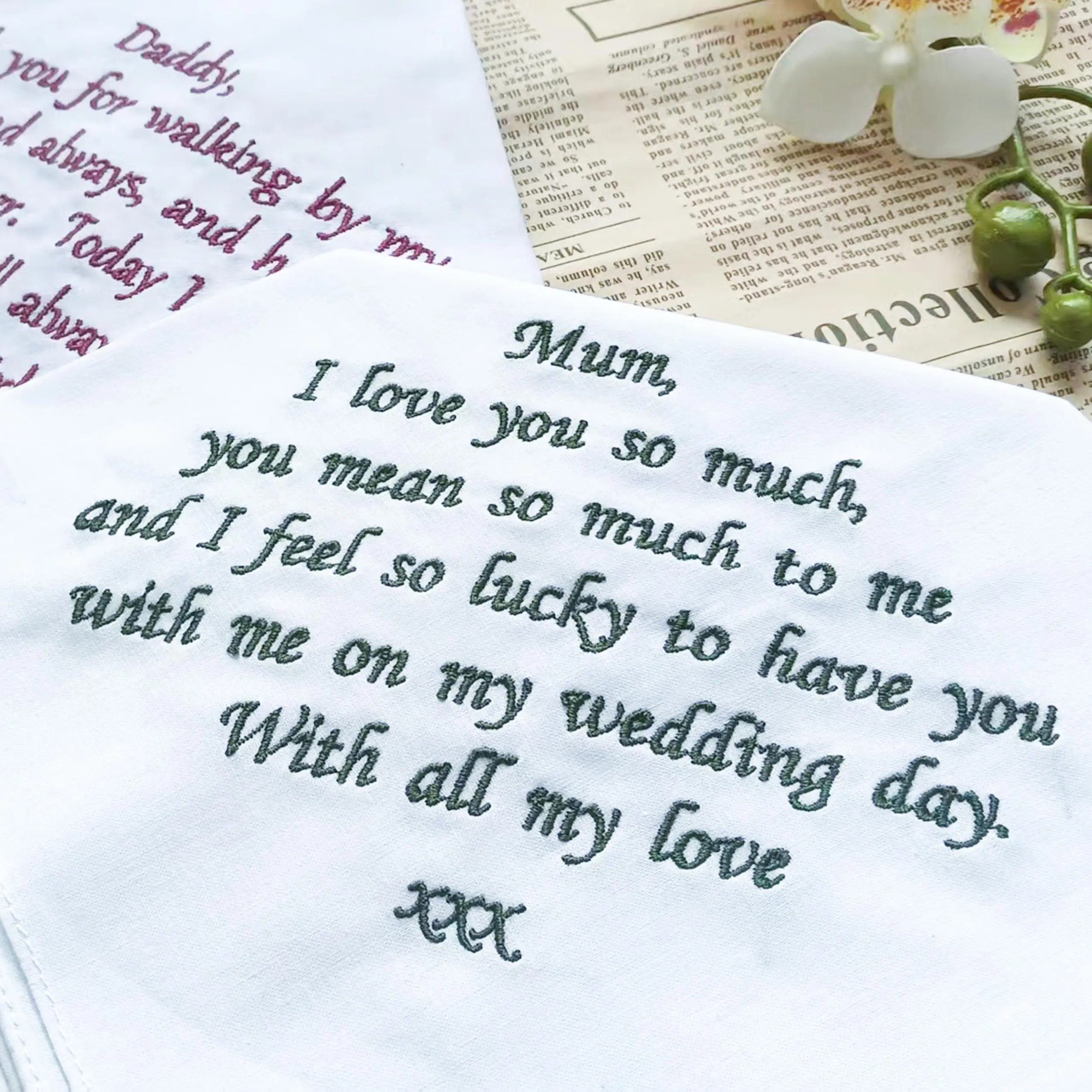 Personalized Wedding Handkerchief