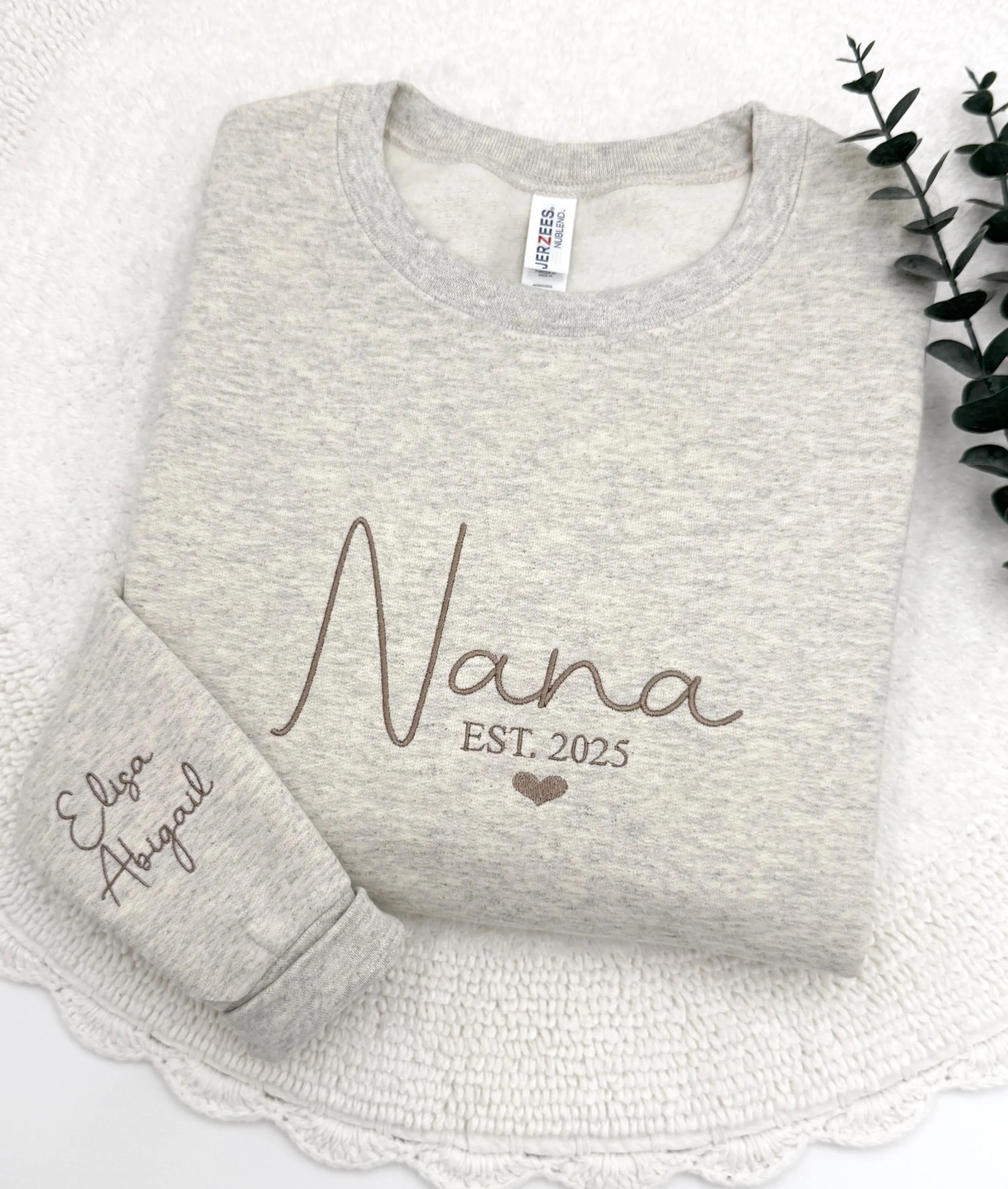 Embroidered Nana Sweatshirt: Custom Grandma Gift with Kids’ Names
