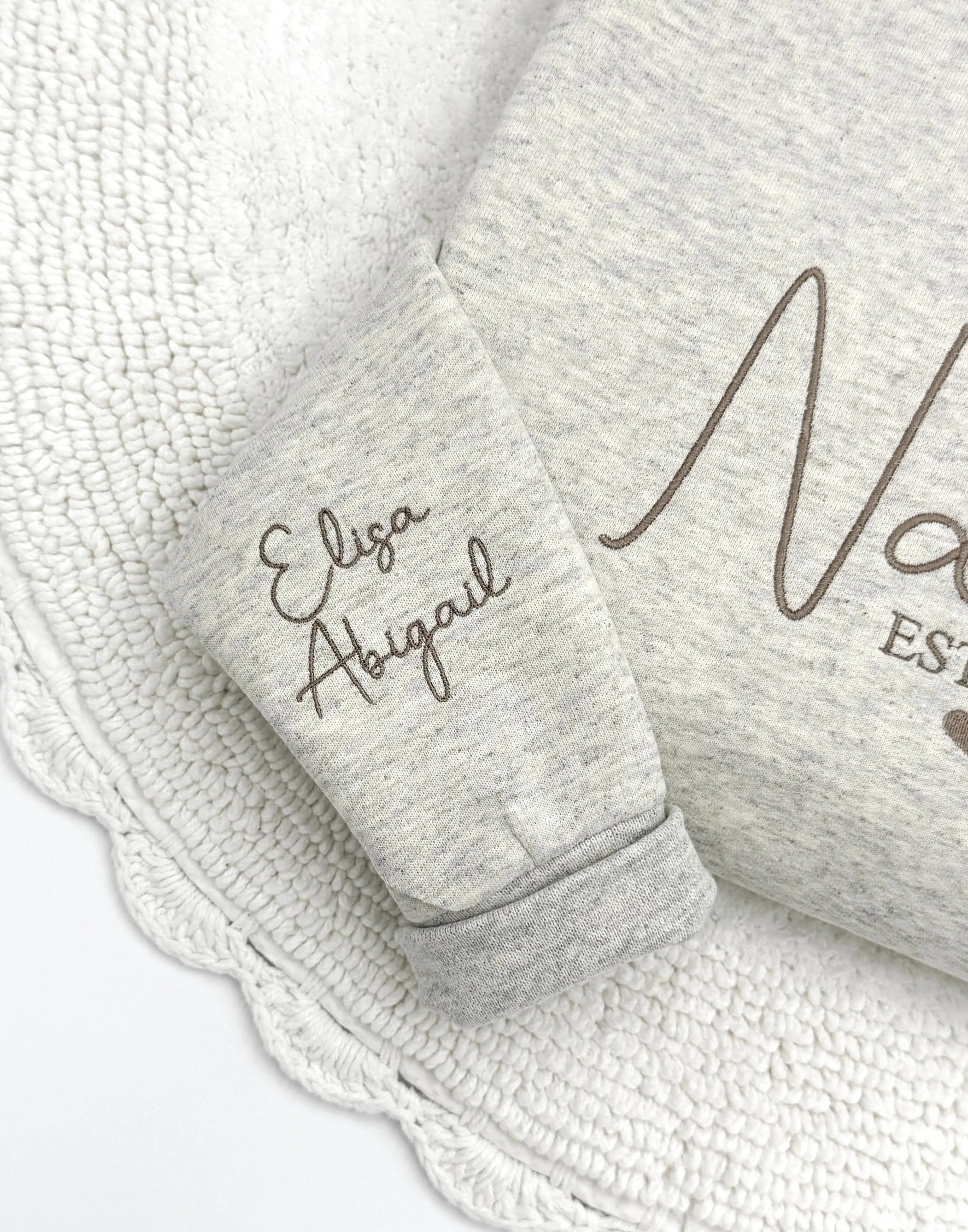 Embroidered Nana Sweatshirt: Custom Grandma Gift with Kids’ Names