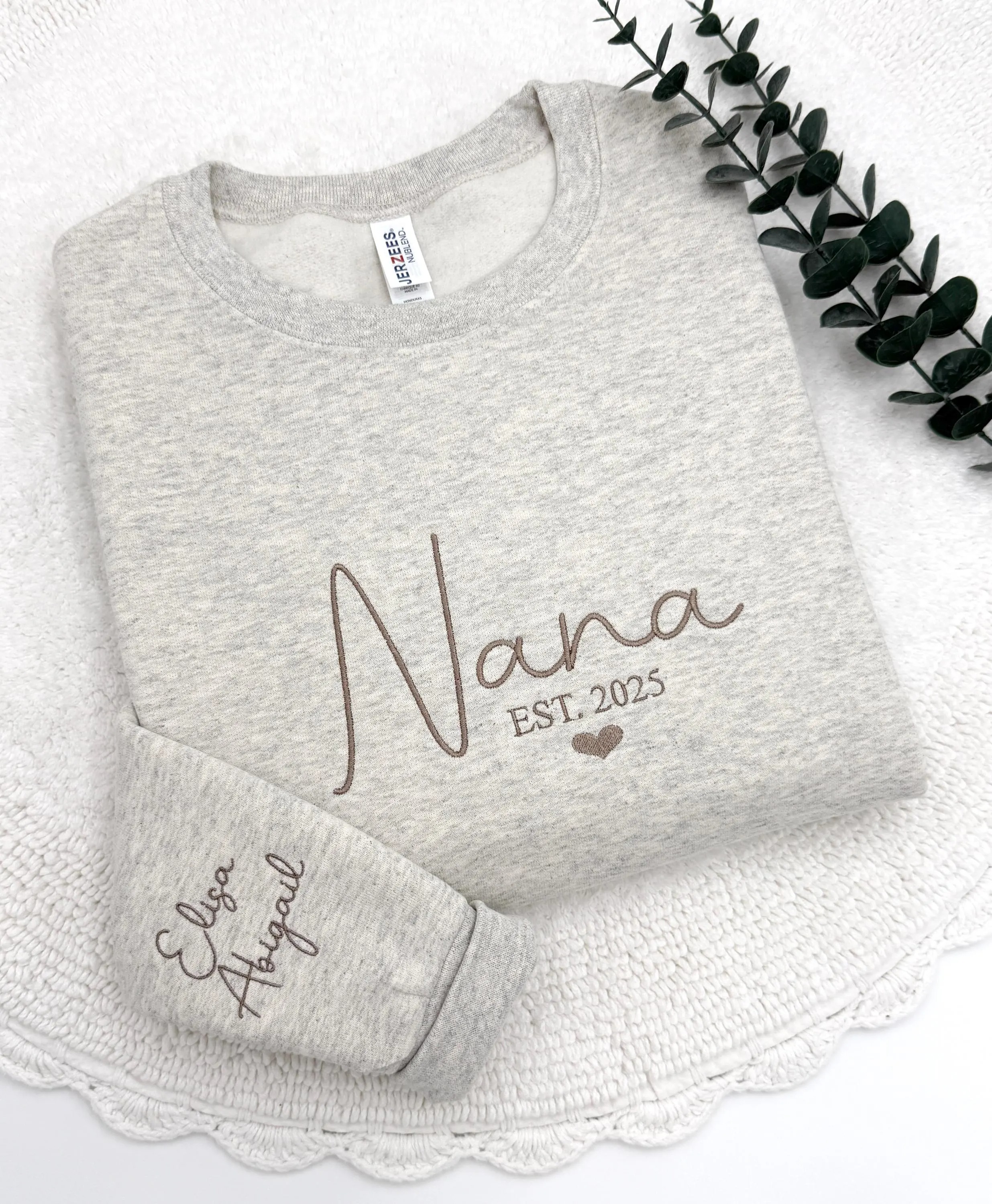 Embroidered Nana Sweatshirt: Custom Grandma Gift with Kids’ Names