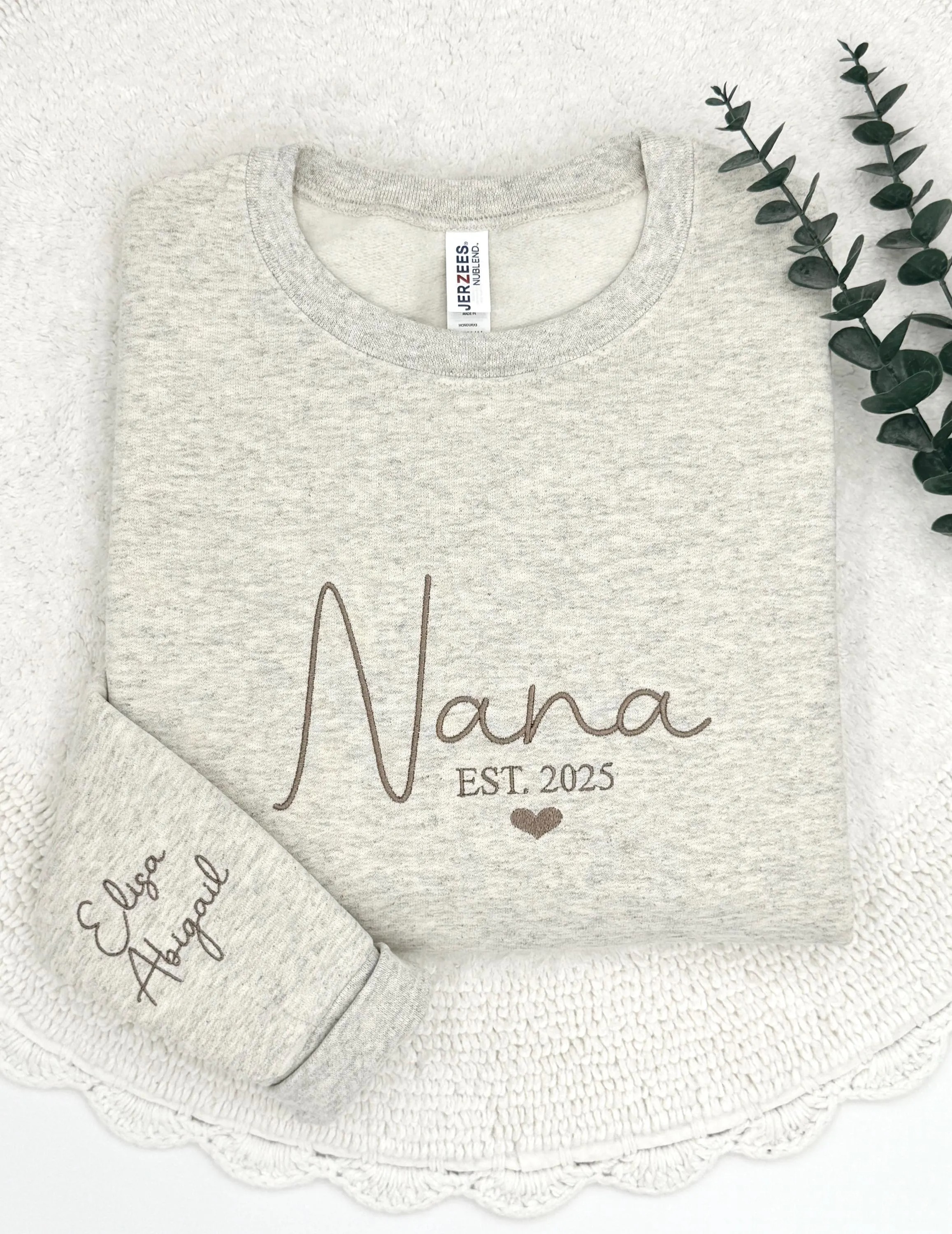 Embroidered Nana Sweatshirt: Custom Grandma Gift with Kids’ Names