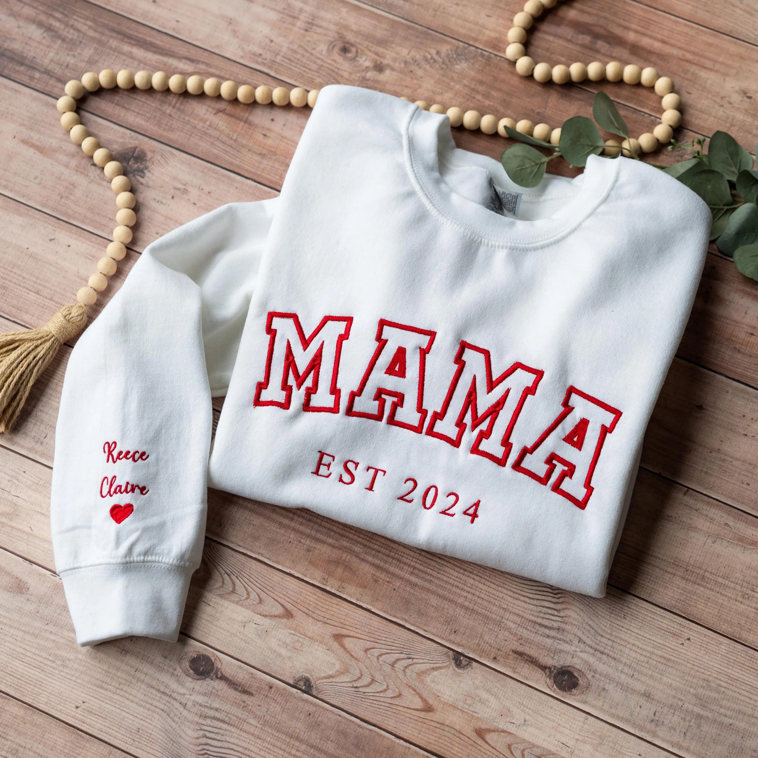 Custom Sleeve Names Crewneck for Mother's Day
