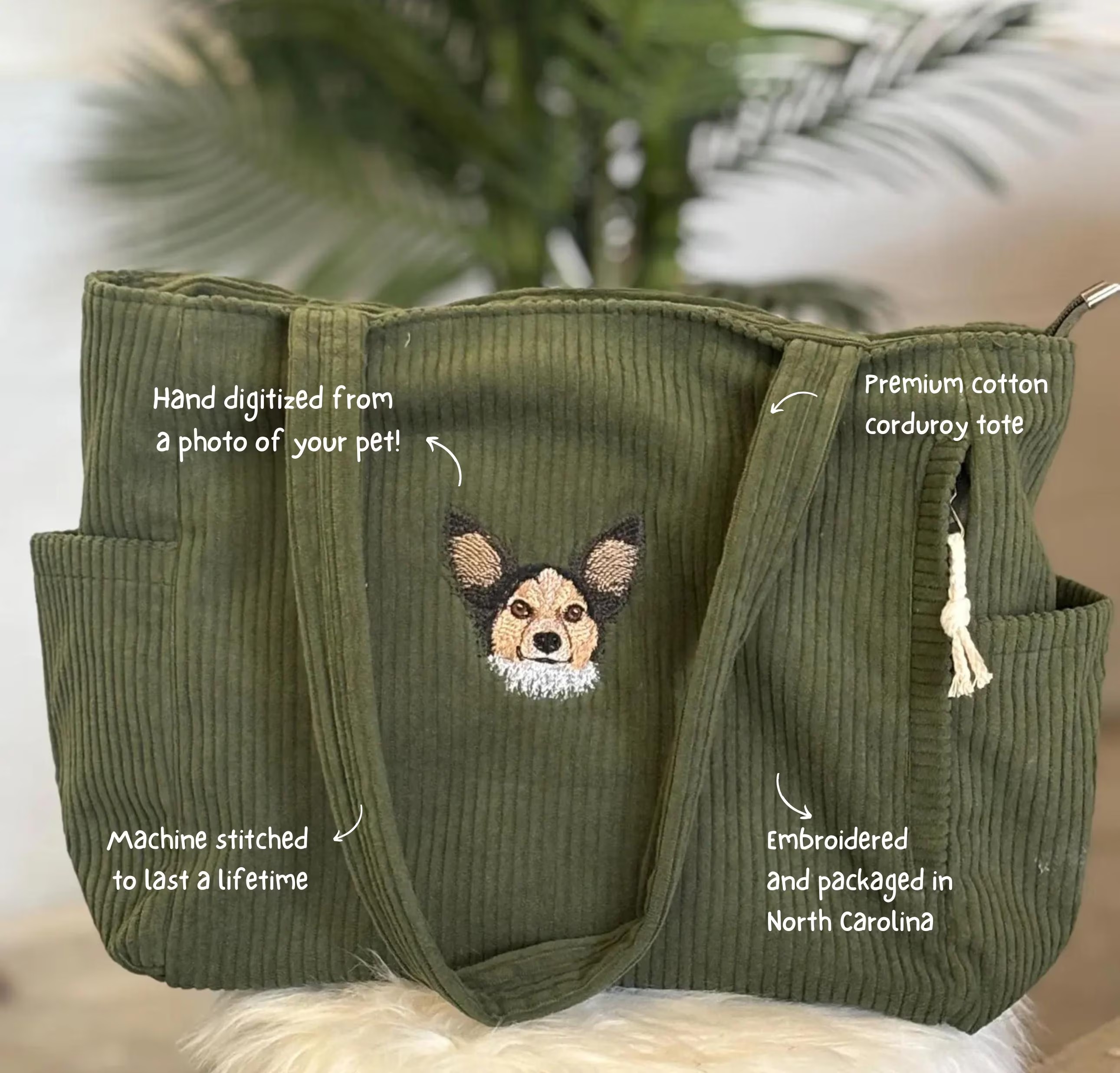Custom Pet Portrait Tote Bag