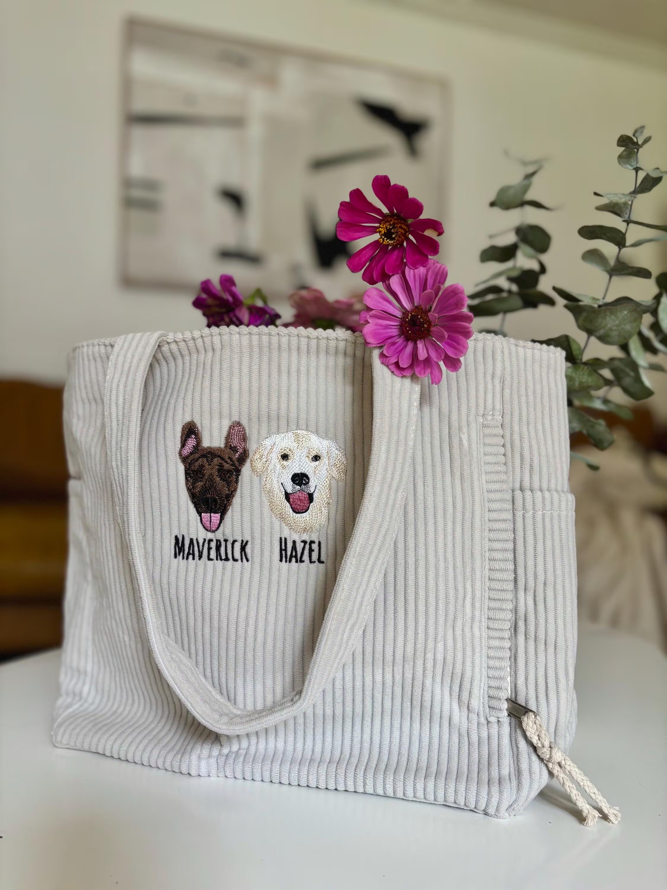Custom Pet Portrait Tote Bag