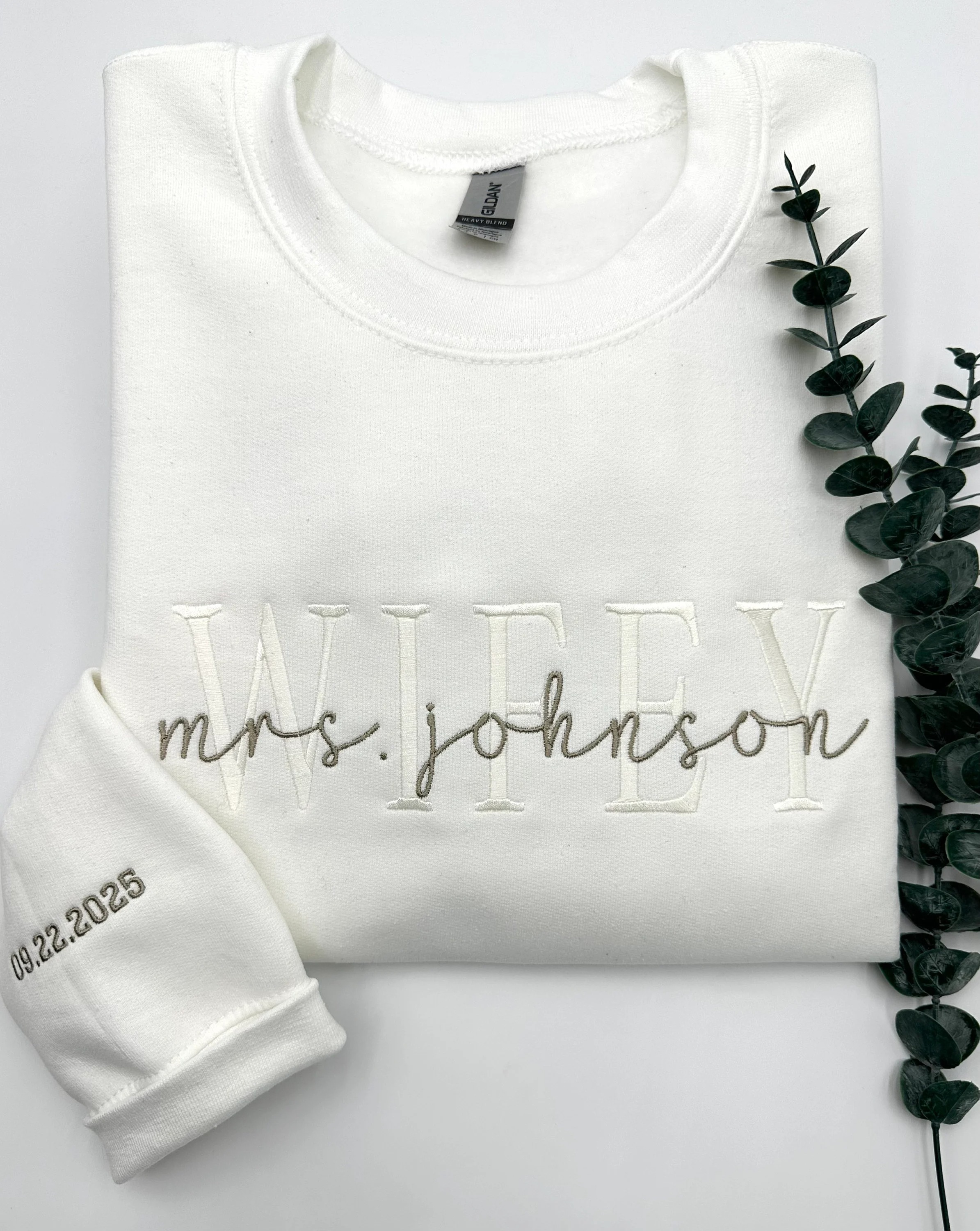 Embroidered Wifey Sweatshirt, Personalized Wedding Gift, Future Mrs