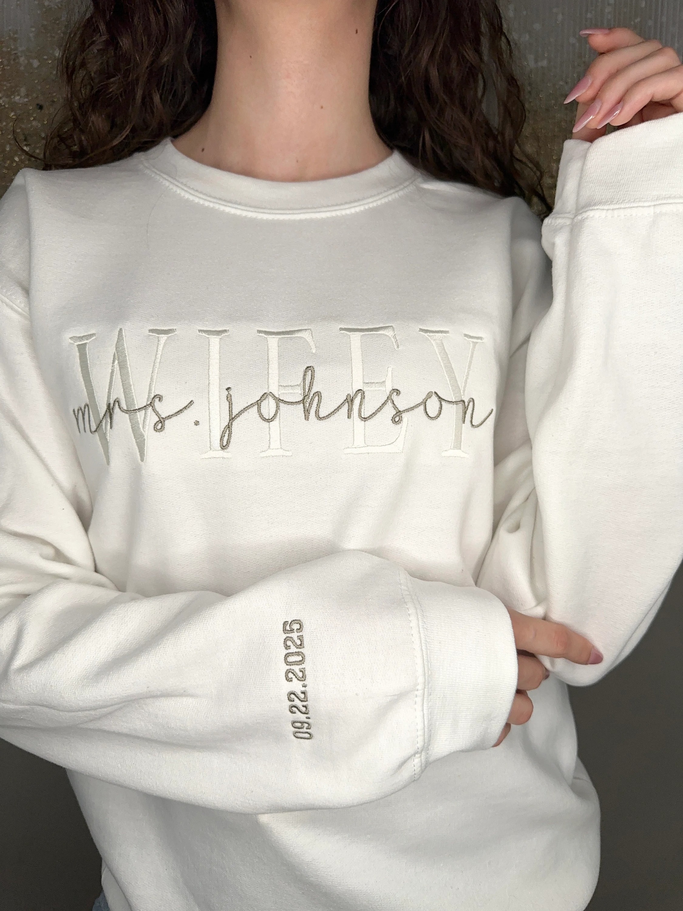Embroidered Wifey Sweatshirt, Personalized Wedding Gift, Future Mrs