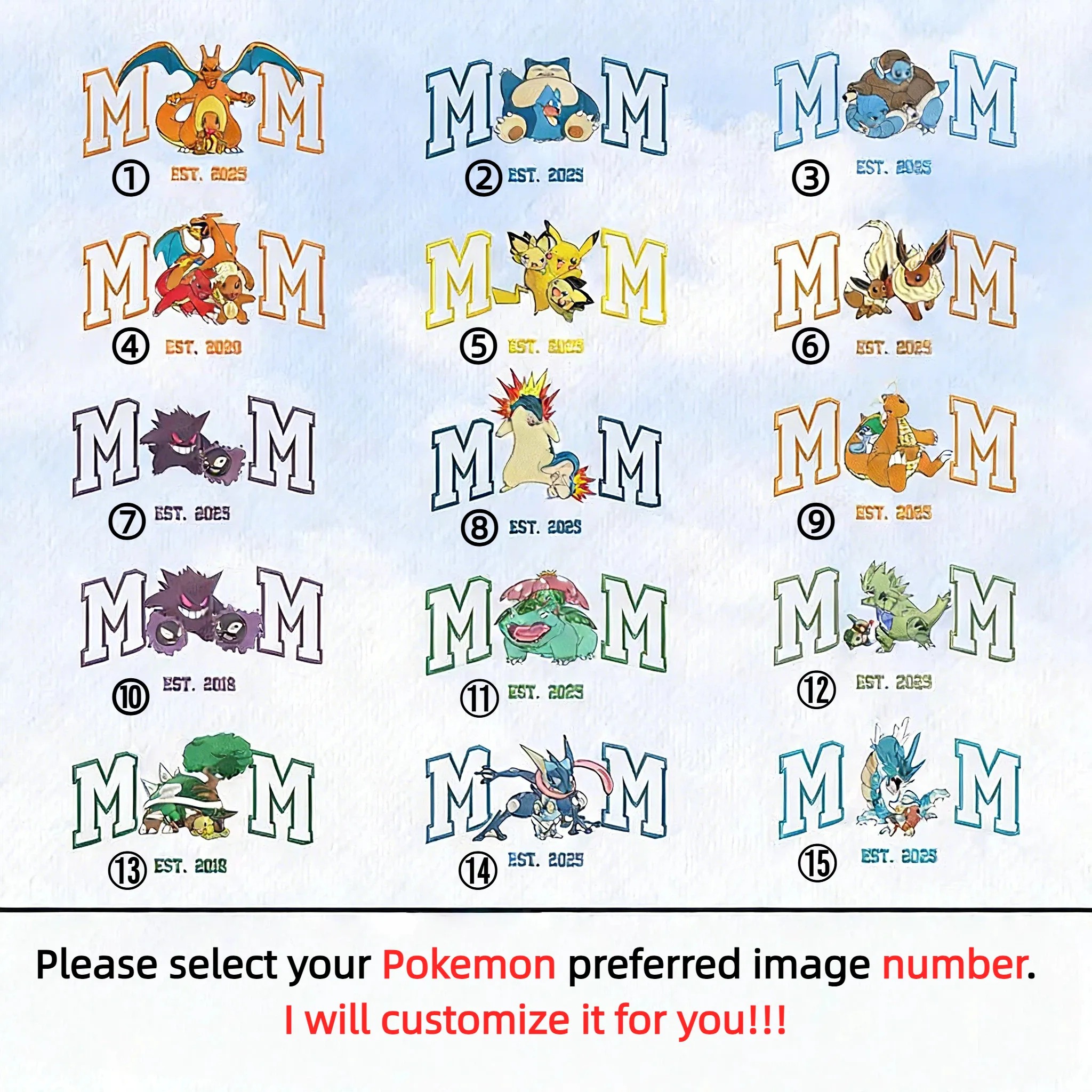 Personalized Mom PKM Embroidered Sweatshirt