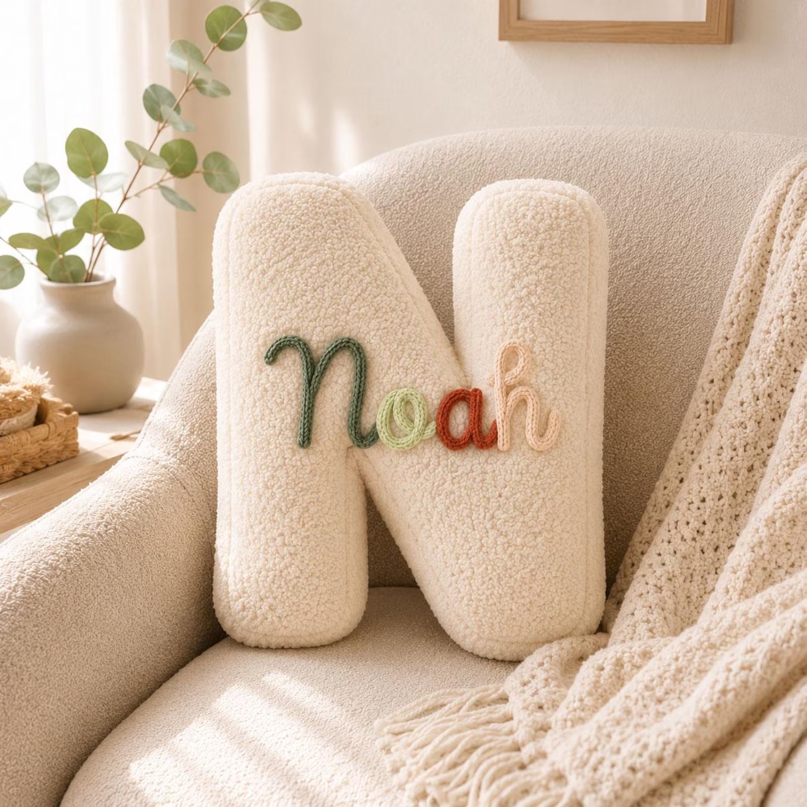 Personalized Letter Pillow, Custom Name Pillow, Handmade Alphabet Cushion, Nursery Decor, Kids Room Decor, Unique Home Gift