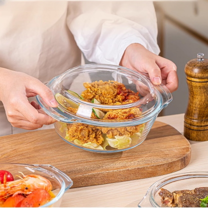 Miska s vysokým krytem z borosilikátového skla