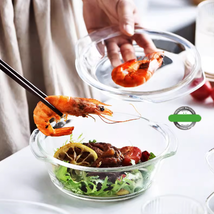 Miska s vysokým krytem z borosilikátového skla