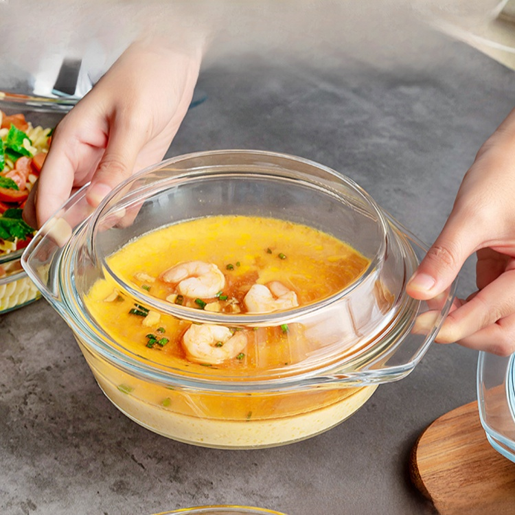 Miska s vysokým krytem z borosilikátového skla