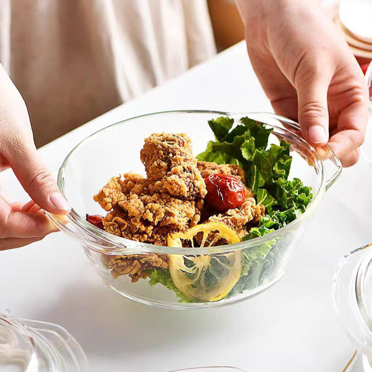 Miska s vysokým krytem z borosilikátového skla