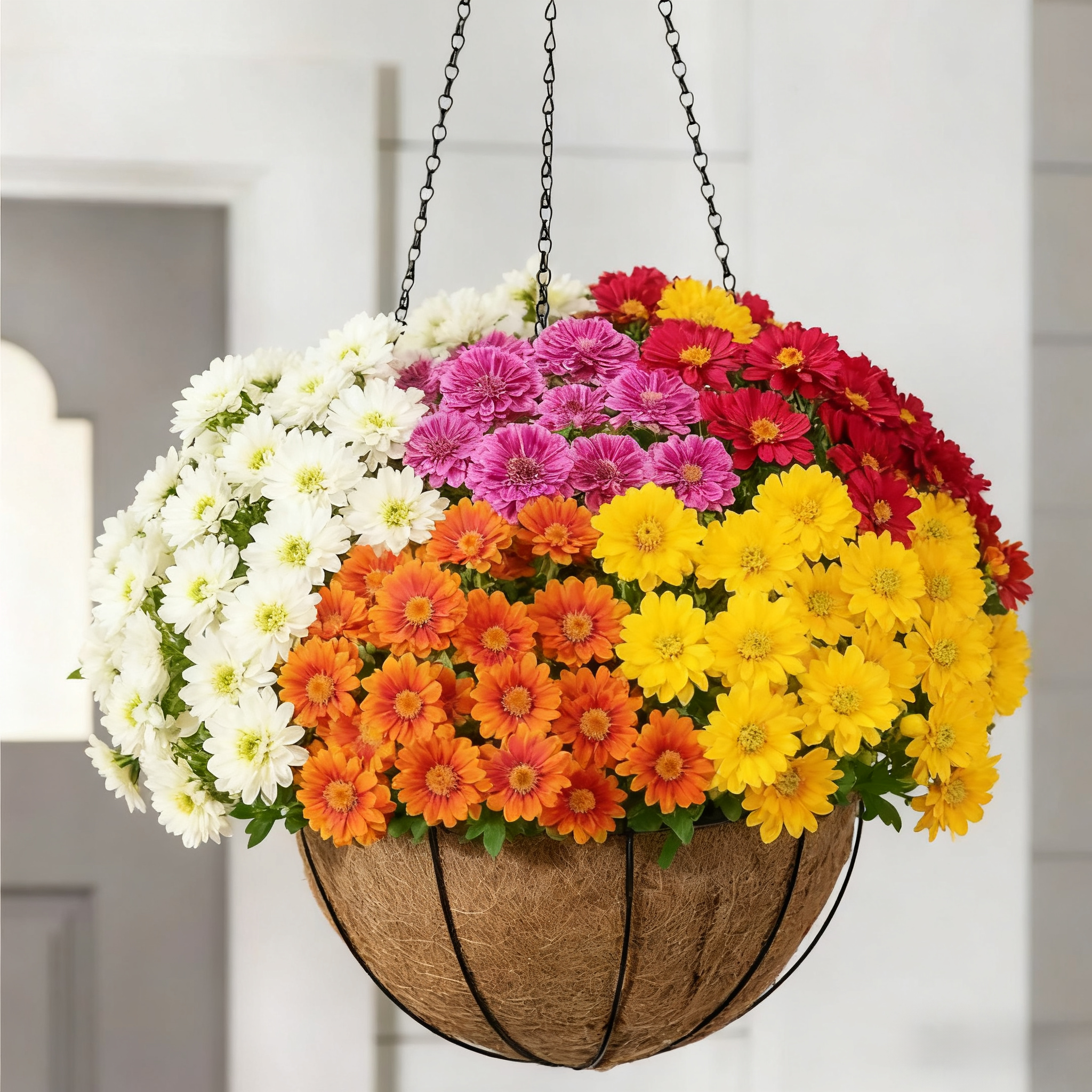 💥Dernier jour seulement ! 2,99 $ l'unité !🌼 - Chrysanthèmes artificiels d'extérieur « Coucher de soleil » - Résistants aux UV, imperméables et coupe-vent