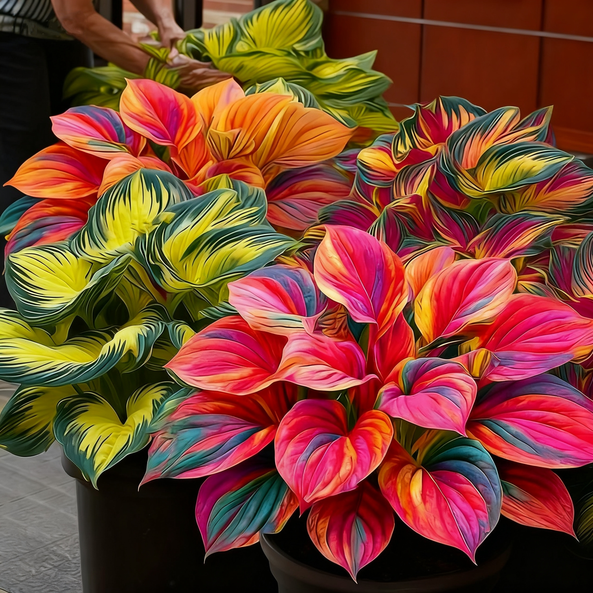 🌈🔥 Hostas Rainbow Flame en édition limitée - Feuillage multicolore rare, exclusivité de notre boutique 🌸