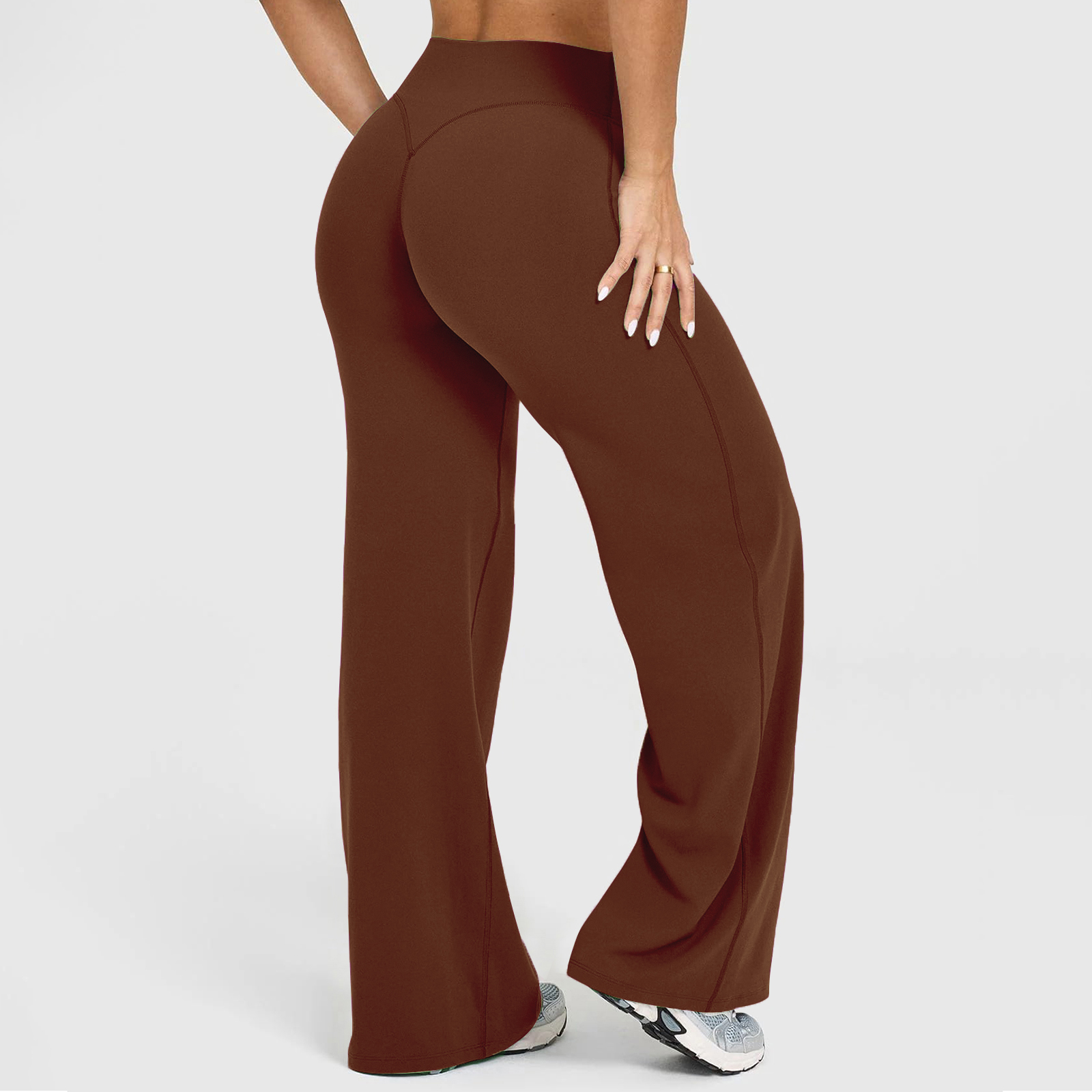 GVOULL Workout Leggings Womens No Front Seam Straight Leggings Wide Leg Leggings High Waist Buttery Eddiy Gym Yoga Pants