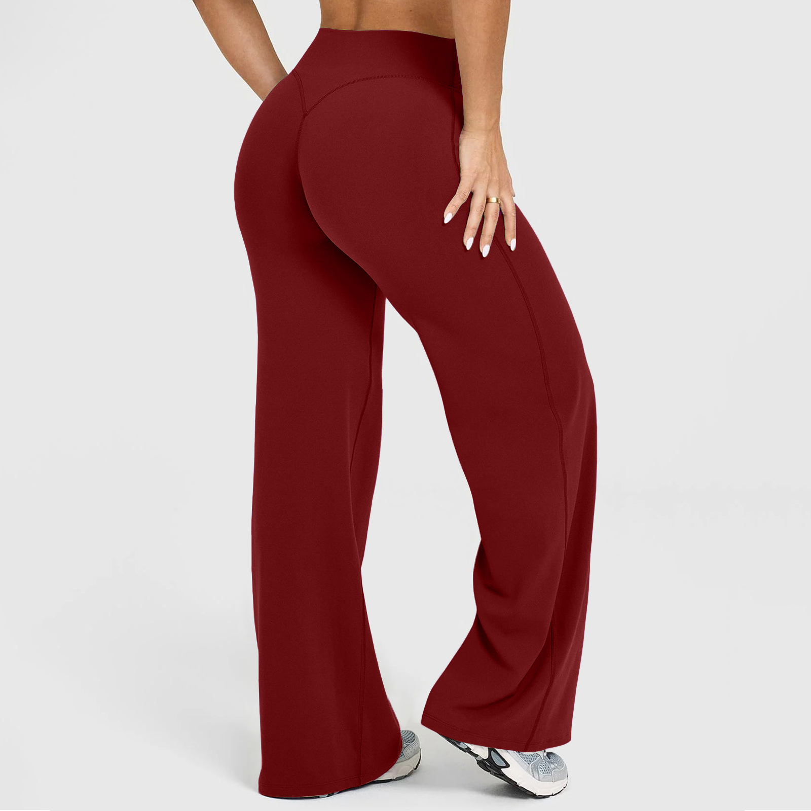 GVOULL Workout Leggings Womens No Front Seam Straight Leggings Wide Leg Leggings High Waist Buttery Eddiy Gym Yoga Pants