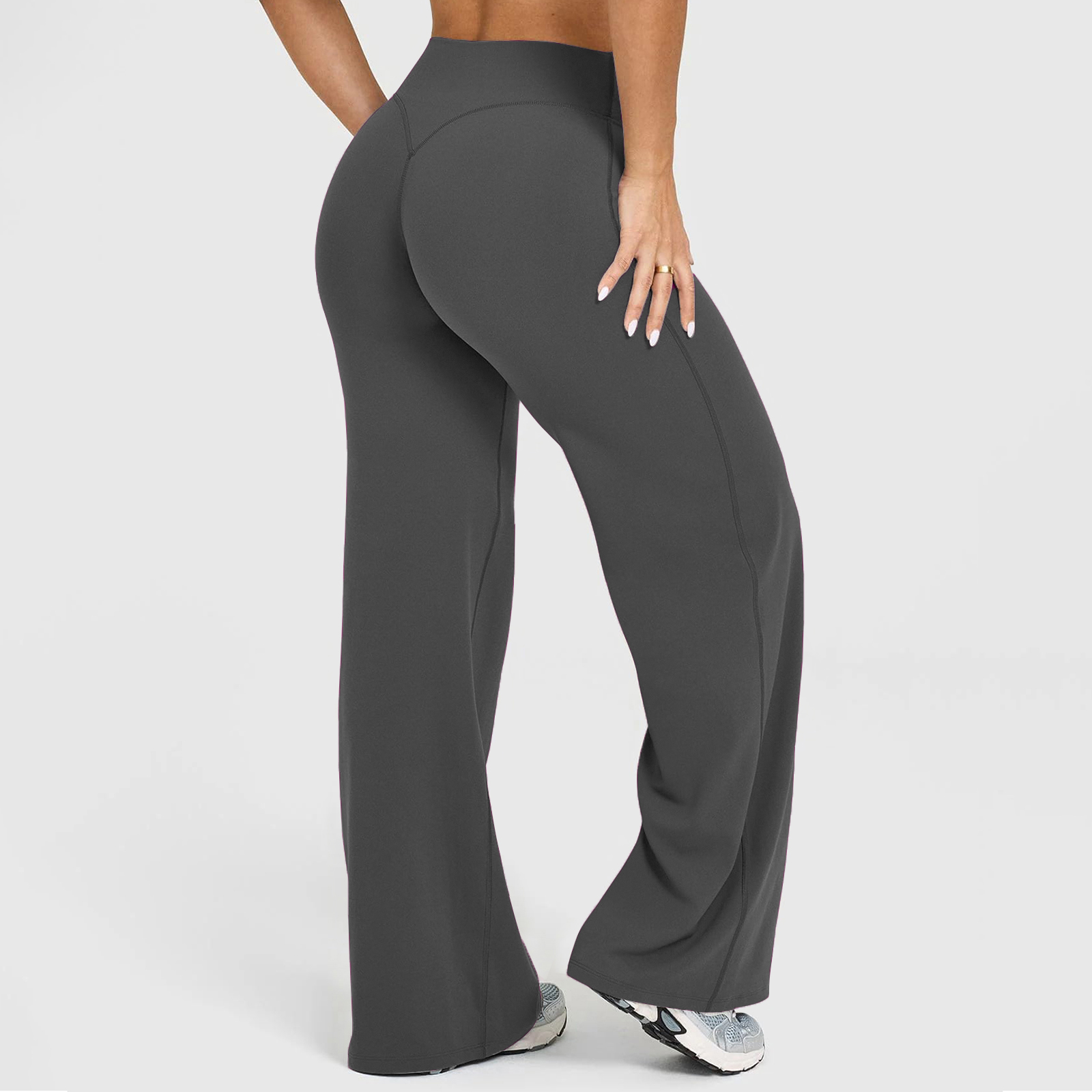GVOULL Workout Leggings Womens No Front Seam Straight Leggings Wide Leg Leggings High Waist Buttery Eddiy Gym Yoga Pants