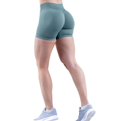 Women Ribbed Wide High Waist Biker Shorts Tummy Control Butt Lifting Workout Gym Shorts
