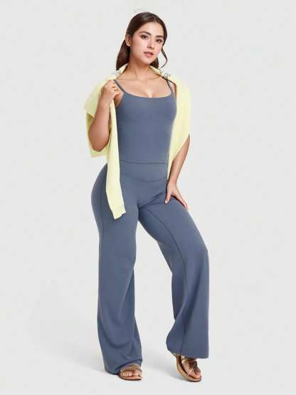 GVOULL Workout Leggings Womens No Front Seam Straight Leggings Wide Leg Leggings High Waist Buttery Eddiy Gym Yoga Pants