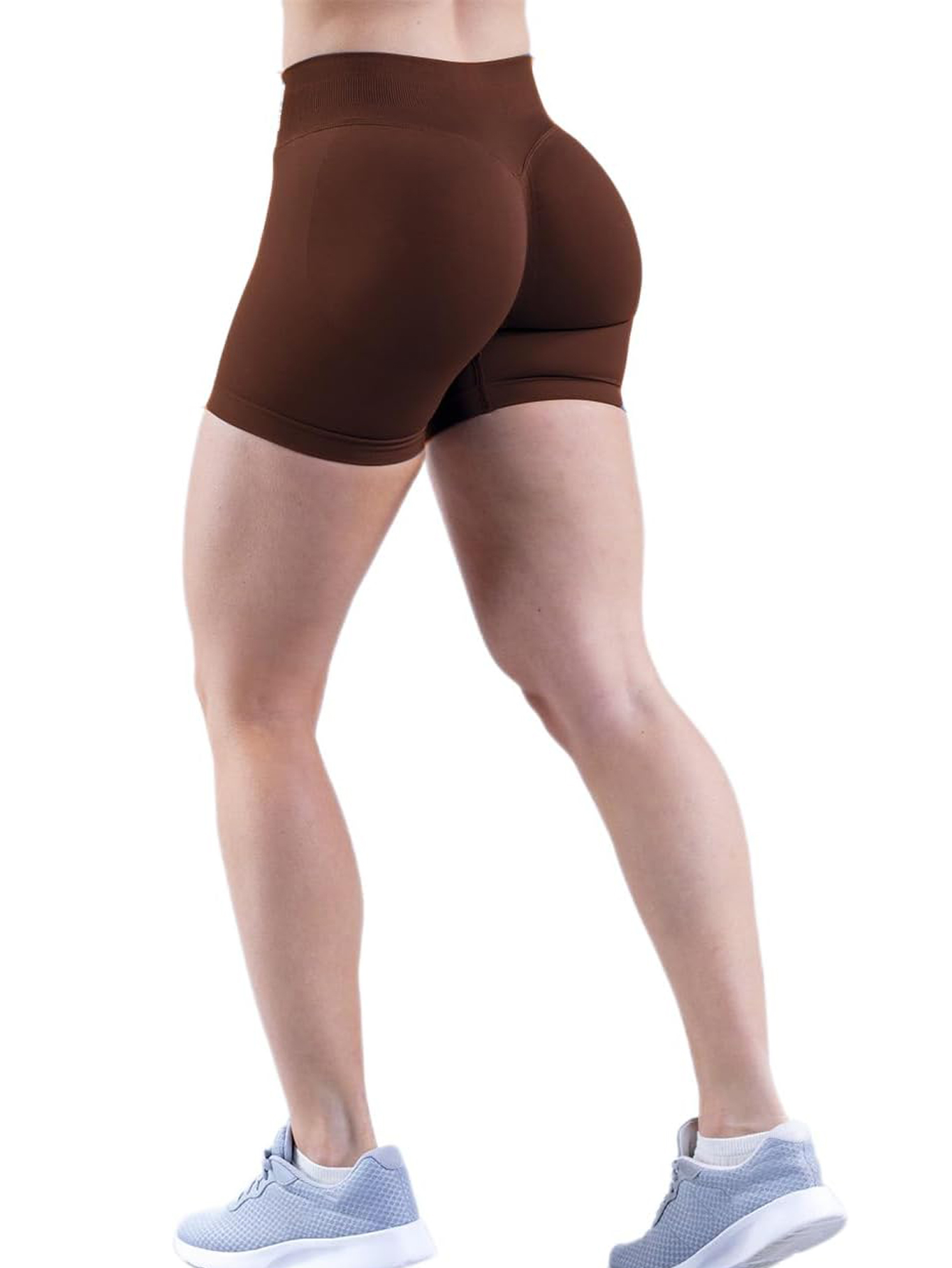 Women Ribbed Wide High Waist Biker Shorts Tummy Control Butt Lifting Workout Gym Shorts