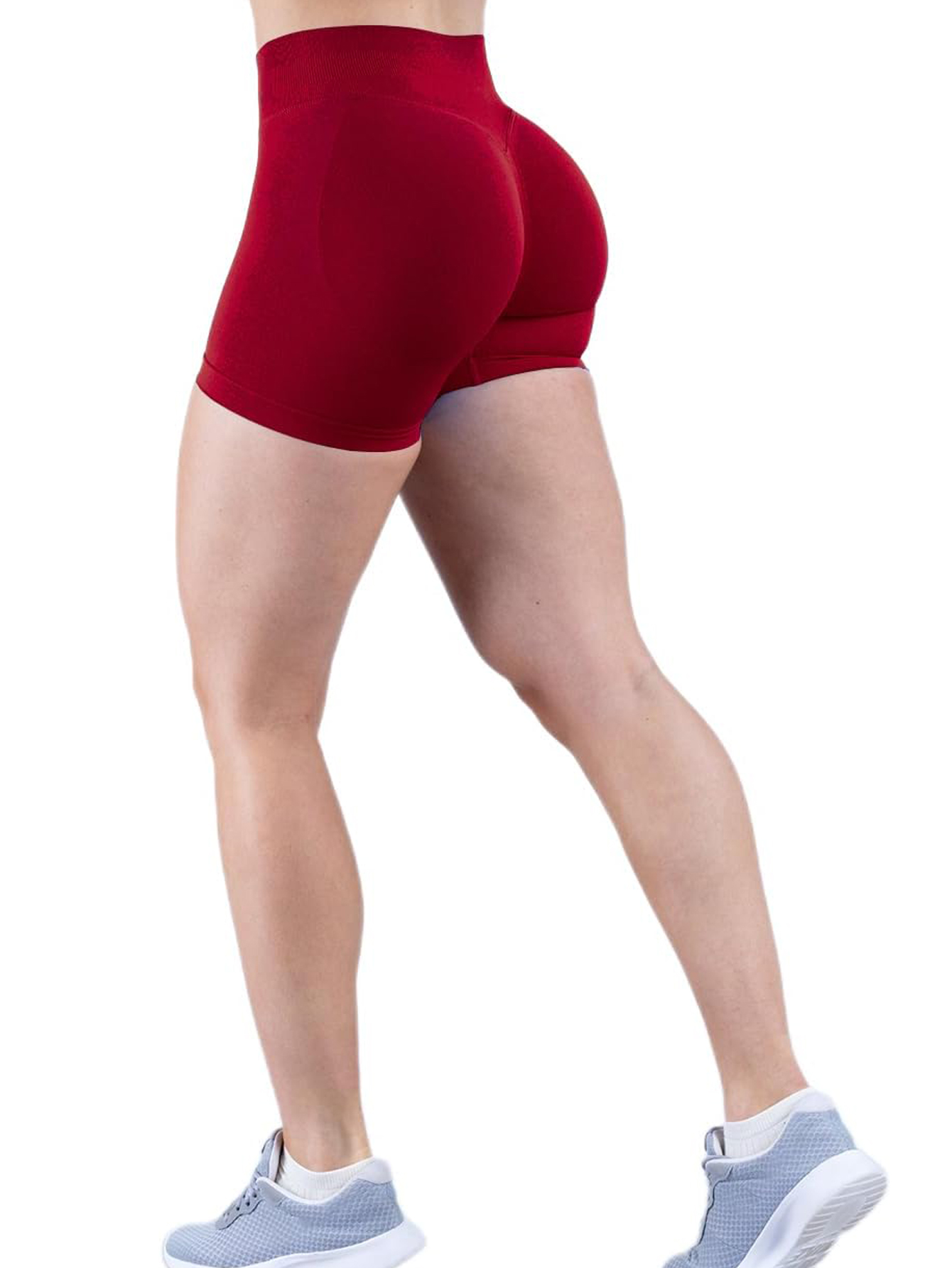 Women Ribbed Wide High Waist Biker Shorts Tummy Control Butt Lifting Workout Gym Shorts