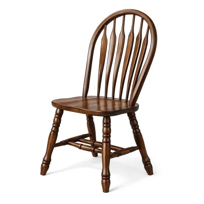 Dining chair Wooden Brown Solid Wood Spindle Back-Furnixio