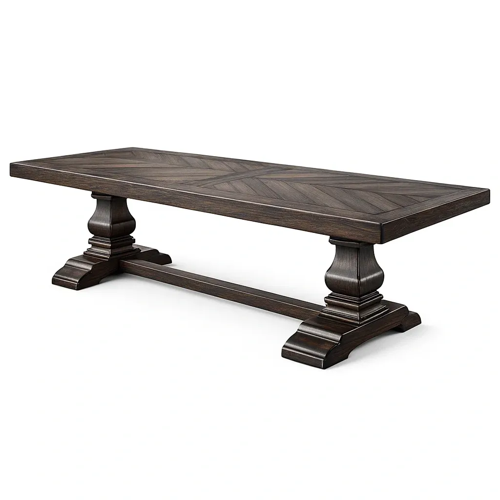 Coffee Table Rectangular Wooden Dark Brown Solid Wood-Furnixio