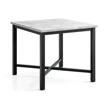Dining table Square Marble Effect Top with Metal Frame-Furnixio