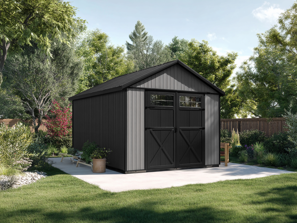 Gartenhaus aus Holz 300x240x220cm - grau/schwarz - für den Garten - modernes Design