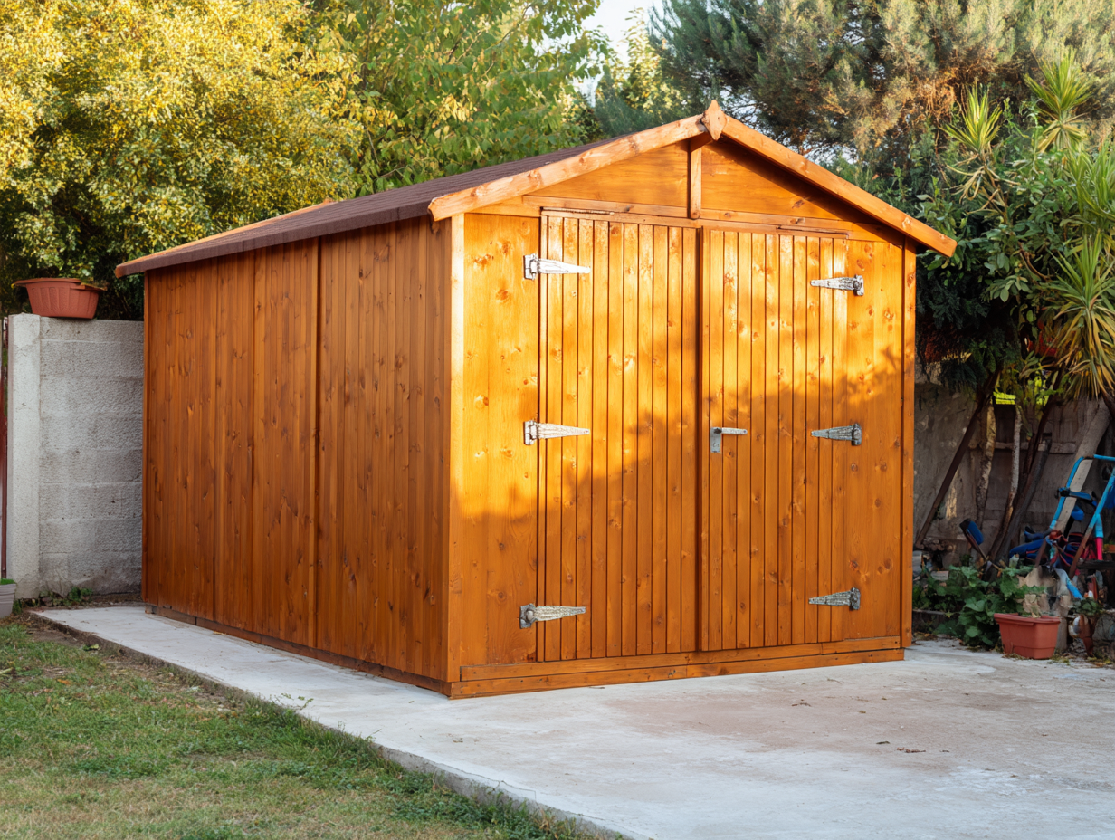 Gartenhaus Holz 250x210x220cm - natur - für Garten - Satteldach mit Doppeltür