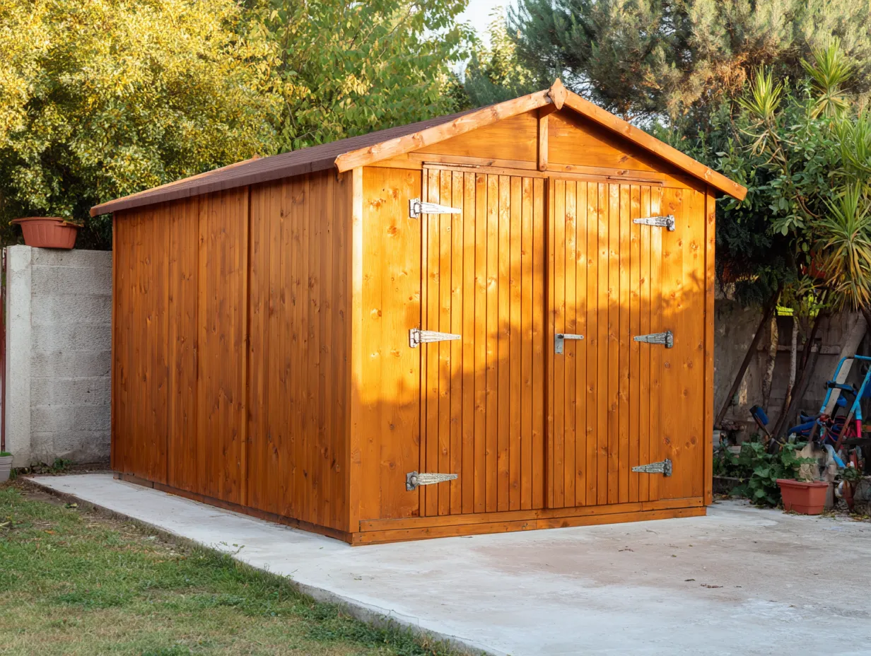 Gartenhaus Holz 250x210x220cm - natur - für Garten - Satteldach mit Doppeltür