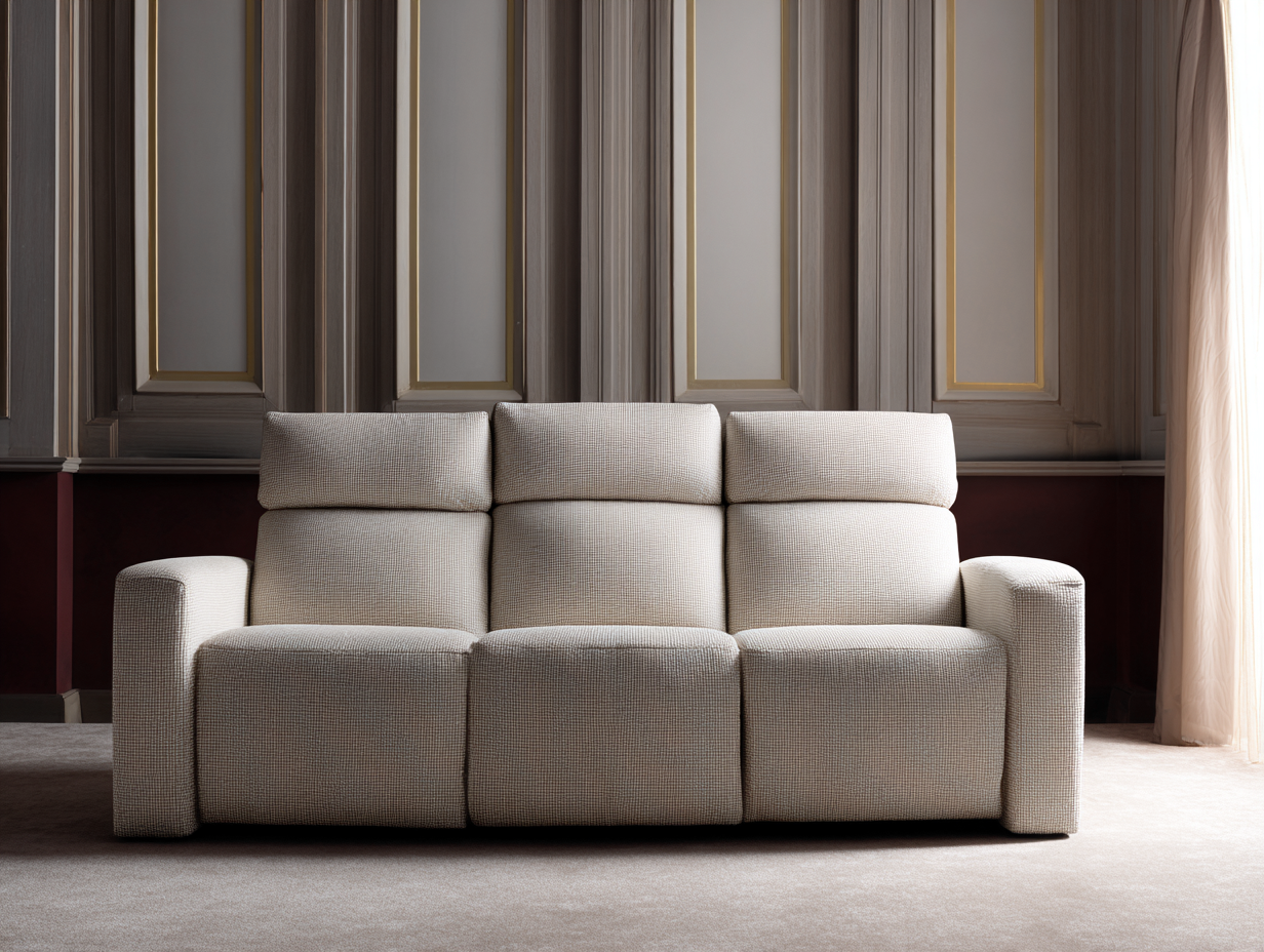 3-Sitzer Relaxsofa Stoff 210x98x102cm - Beige - für Wohnzimmer - modernes Komfortdesign
