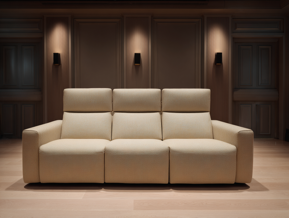 3-Sitzer Relaxsofa Stoff 210x95x105cm - beige - für Wohnzimmer - manuelle Relaxfunktion