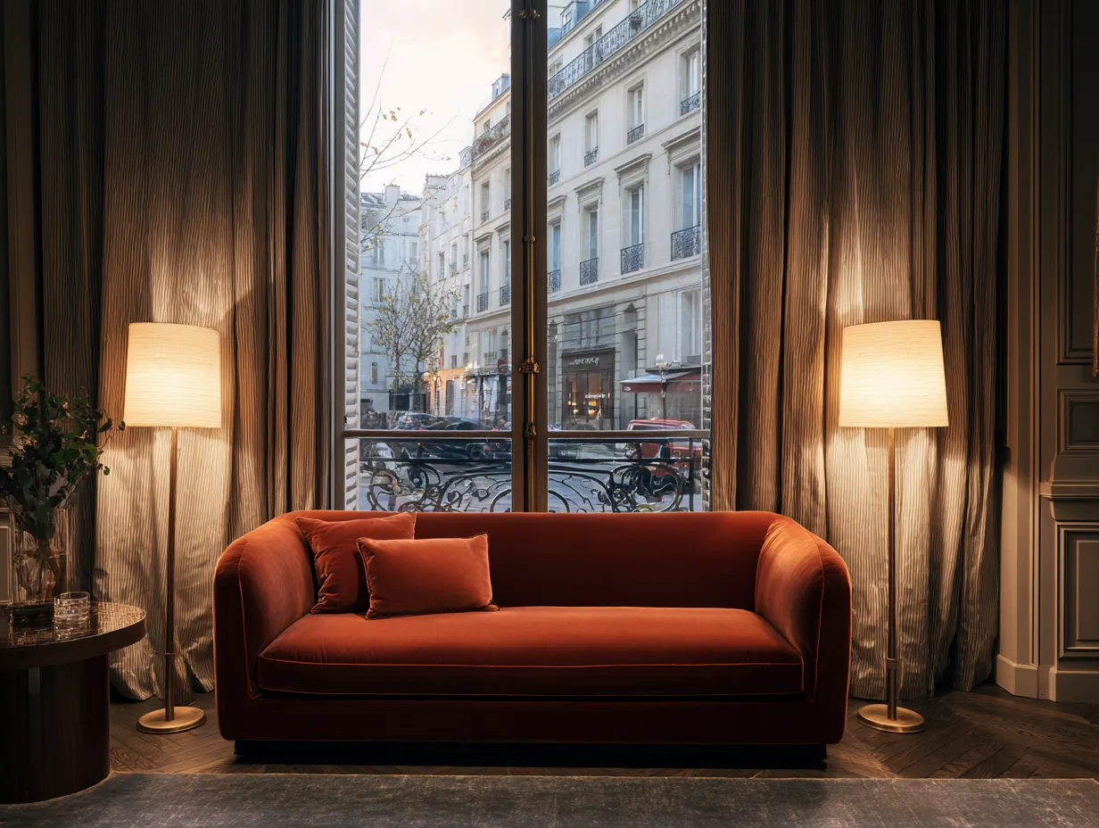 2-Sitzer Sofa Stoff 170x90x85cm - terrakotta - für Wohnzimmer - modernes Design