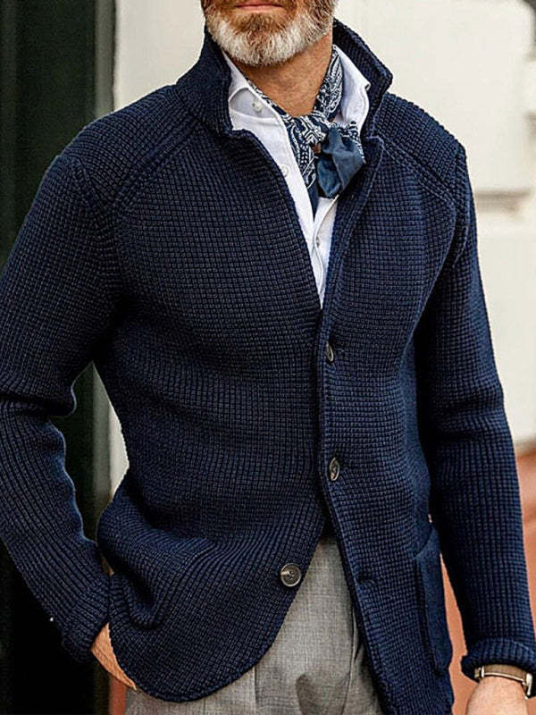 Sweater Winter Sweater Stand Collar Cardigan Foreign Trade Men's Knitted Jacket