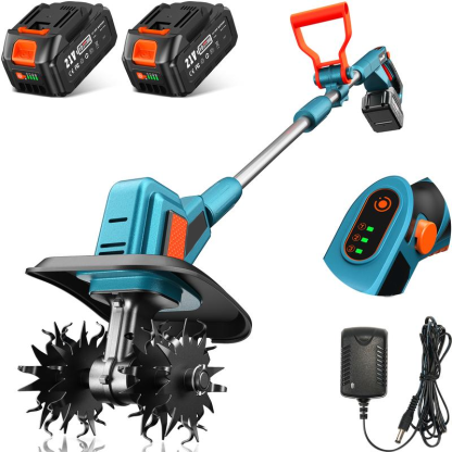 Electric Tiller for Gardening, 300 RPM Rototiller Cordless Cultivator