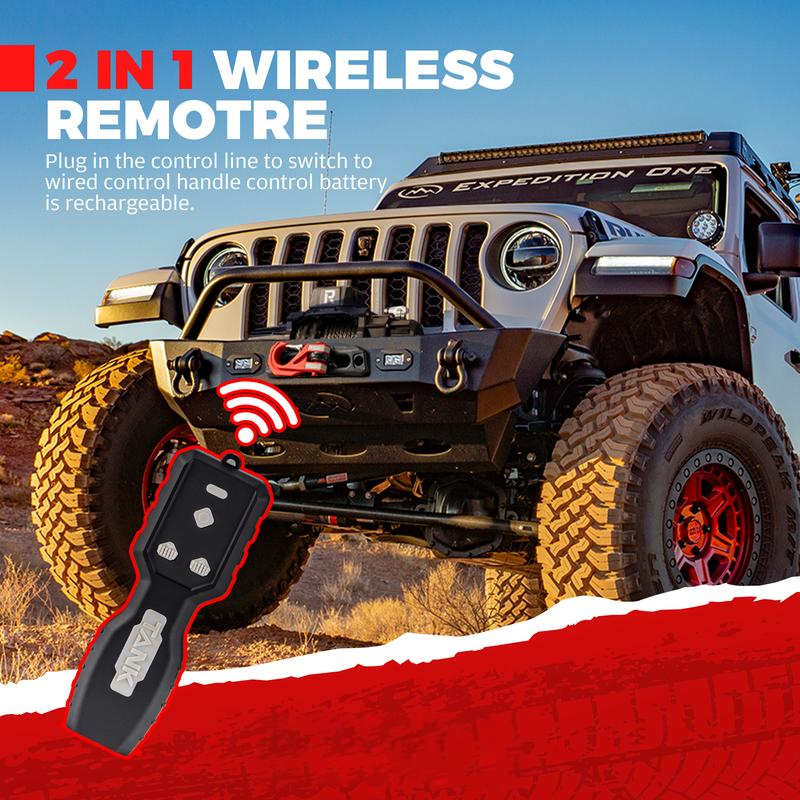 WINCH 20000lb Waterproof Electric Synthetic Rope Winch 12V with Hawse Fairlead,Black Rope