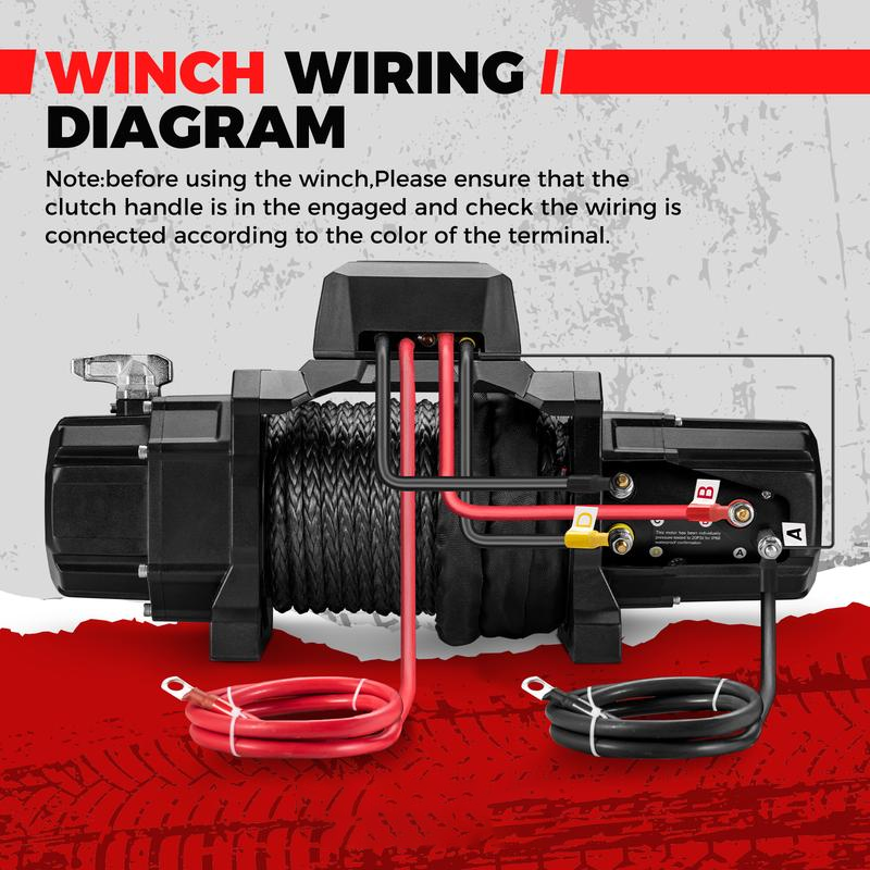 WINCH 20000lb Waterproof Electric Synthetic Rope Winch 12V with Hawse Fairlead,Black Rope
