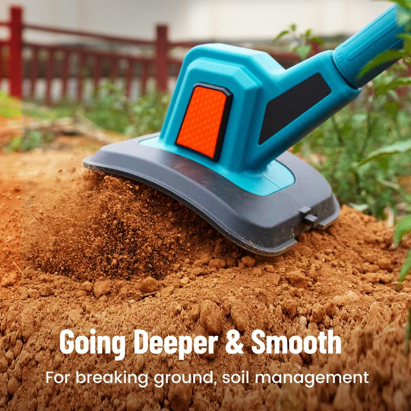 Electric Tiller for Gardening, 300 RPM Rototiller Cordless Cultivator