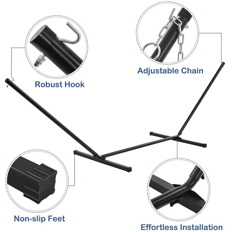 Extra Large Hammock with Stand w/Pillow & Carry Bag