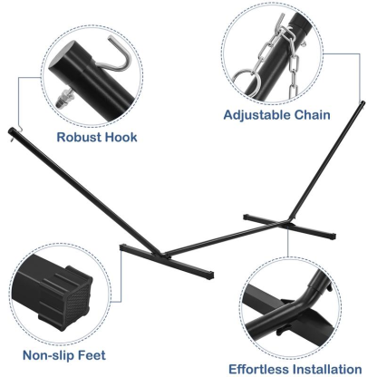 Extra Large Hammock with Stand w/Pillow & Carry Bag