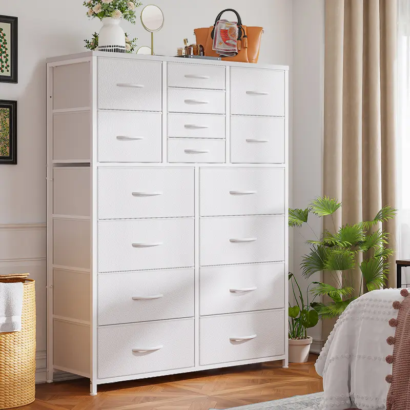 Tall Dresser with 12/16 Fabric Drawers