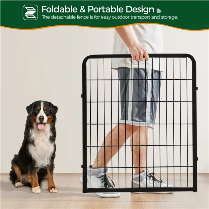 Dog Playpen 6/8/12/16 Panels Metal Pet Playpen, Outdoor Indoor Dog Exercise Barrier Fence, 24/32/40/47 inch