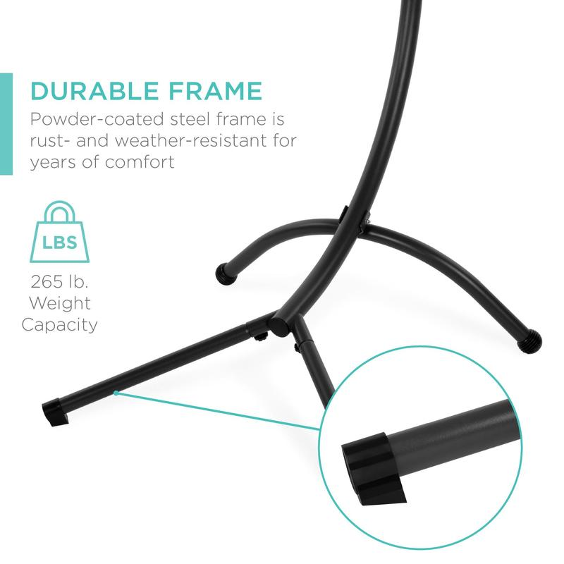  Hanging LED-Lit Curved Chaise Lounge Chair for Backyard