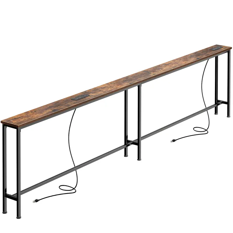 102 Inch Sofa Table with 2 Power Outlets and USB-C Ports
