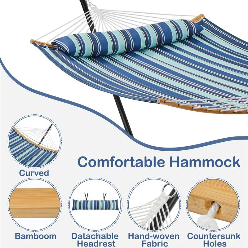 Extra Large Hammock with Stand w/Pillow & Carry Bag