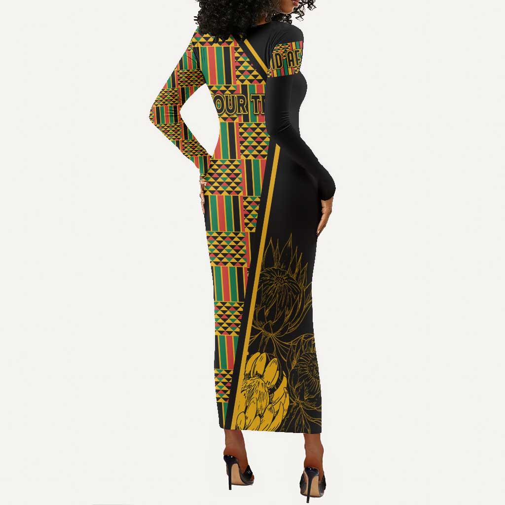Personalised South African Heritage Day Long Sleeve Bodycon Dress （Buy 2 Free Shipping)