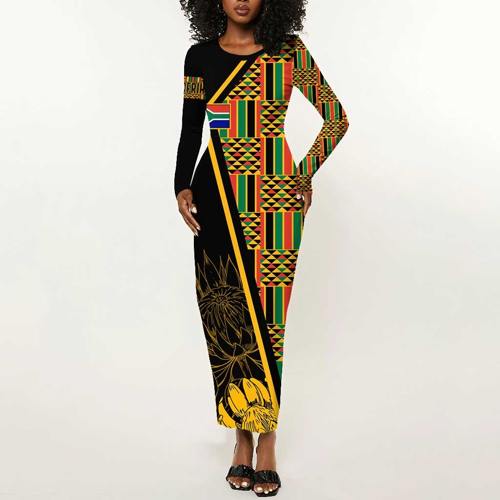 Personalised South African Heritage Day Long Sleeve Bodycon Dress （Buy 2 Free Shipping)