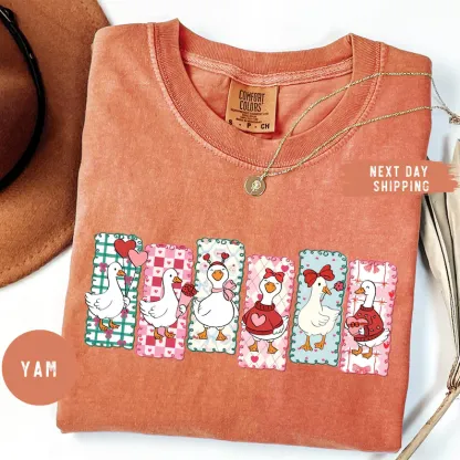 cute Love Goose Valentine Day Shirt
